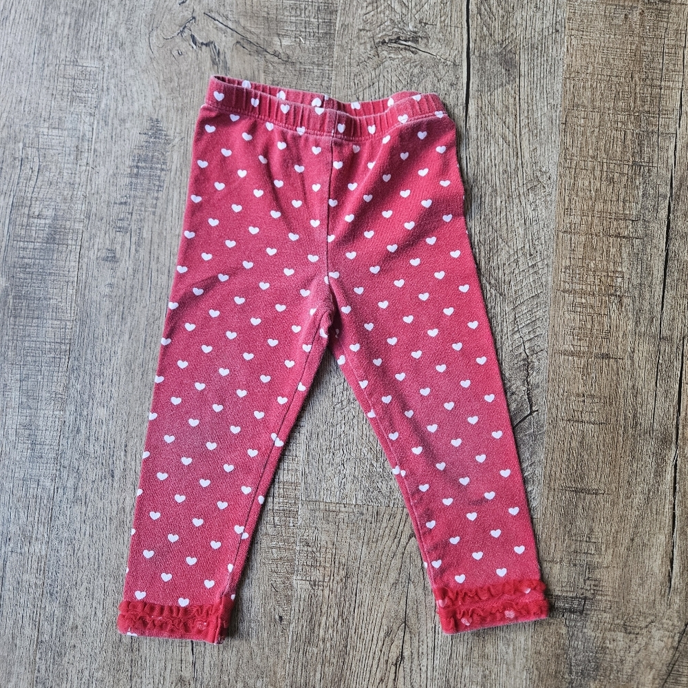 Koala Kids Red and White Heart Leggings